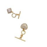 Copper Zirconium Love Clasp Necklace Pendant