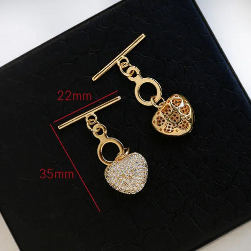 Copper Zirconium Love Clasp Necklace Pendant