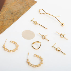 Copper Plated Winding Ring S925 Earrings DIY Jewelry Accessories
