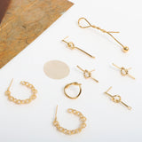 Copper Plated Winding Ring S925 Earrings DIY Jewelry Accessories