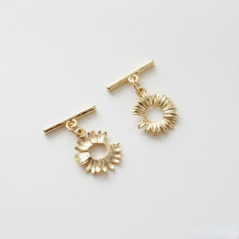 Copper-Plated Daisy Flower O+T Buckle DIY Bracelet Necklace Material