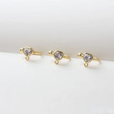 Copper-plated Gold Peach Heart Ear Clip Pendant Earrings