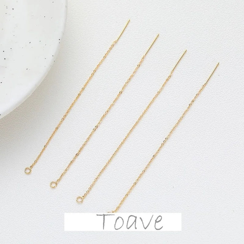18K Gold Plated Cross Chain Earrings DIY Material