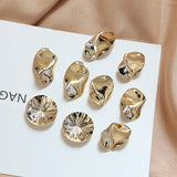 Copper-Plated 18k Round Pattern Earring Piece - DIY Jewelry