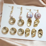Copper-Plated 18k Round Pattern Earring Piece - DIY Jewelry