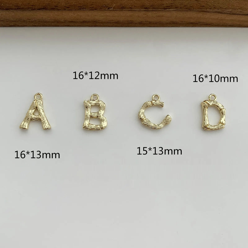 Copper Plated Letter Pendant for DIY Jewelry - 4pcs