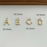 Copper Plated Letter Pendant for DIY Jewelry - 4pcs