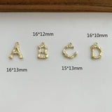 Copper Plated Letter Pendant for DIY Jewelry - 4pcs