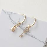 Copper-Plated C-Shaped Earrings with Zirconium Inlay DIY Material