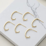 Copper-Plated C-Shaped Earrings with Zirconium Inlay DIY Material
