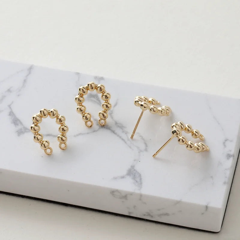 Gold-Clad Peas Earrings, DIY Material Accessories