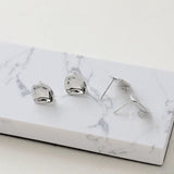 Gold-Coated Concave Silver Needle Earrings