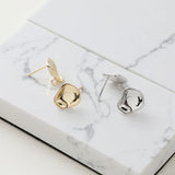 Gold-Coated Concave Silver Needle Earrings
