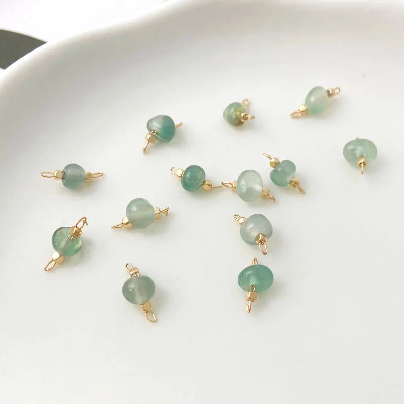 Copper-Plated Double Hanging Jade Gravel Bracelet DIY Jewelry Accessory