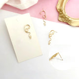 Baroque Pattern Copper Plated Zircon Earrings DIY Material