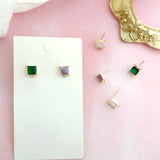 Baroque Pattern Copper Plated Zircon Earrings DIY Material