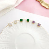 Baroque Pattern Copper Plated Zircon Earrings DIY Material