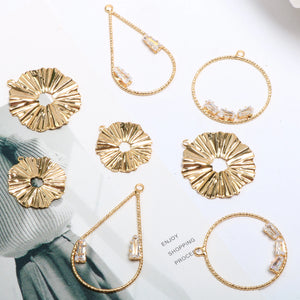 Copper Plated Water Drop Ring Pendant DIY Jewelry Material