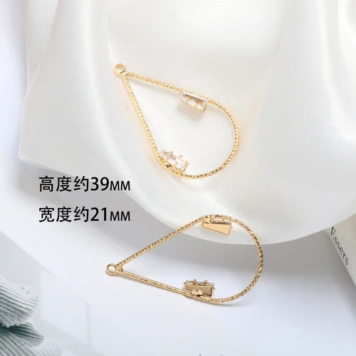 Copper Plated Water Drop Ring Pendant DIY Jewelry Material