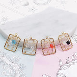 Copper Plated Geometric Mesh Zircon Earrings Pendant