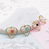 Copper Plated Geometric Mesh Zircon Earrings Pendant