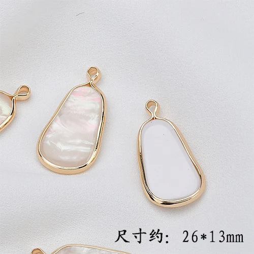 Copper Plated Resin Shellfish Earrings Material DIY Accessories