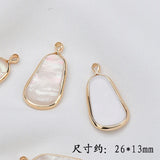 Copper Plated Resin Shellfish Earrings Material DIY Accessories