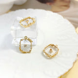 Emerald Square Pendant with Diamonds DIY Earrings Necklace Accessories