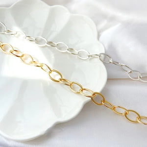 Copper Plated S925 Silver Hip-Hop Thick Chain Necklace Bracelet