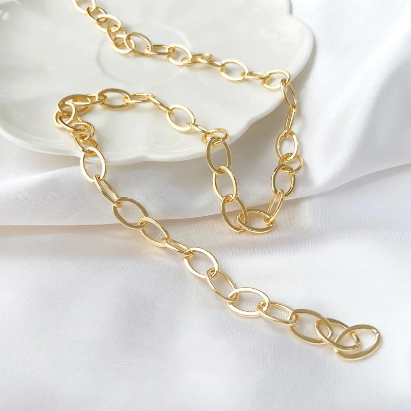 Copper Plated S925 Silver Hip-Hop Thick Chain Necklace Bracelet