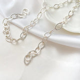 Copper Plated S925 Silver Hip-Hop Thick Chain Necklace Bracelet