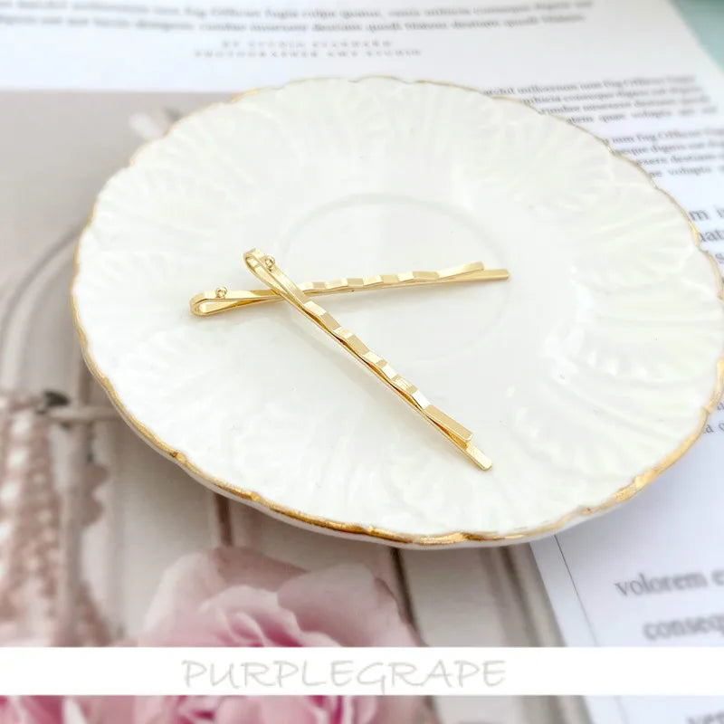 Copper-Plated Hairpin Clips DIY Hair Accessories 6pcs