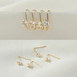 Copper Plated Zircon Ear Hook Earring DIY Accessories