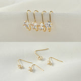 Copper Plated Zircon Ear Hook Earring DIY Accessories
