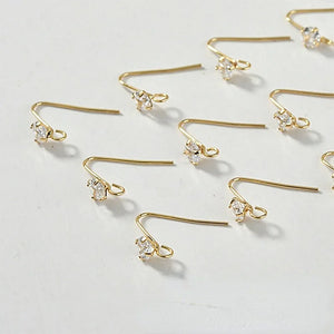 Copper Plated Zircon Ear Hook Earring DIY Accessories