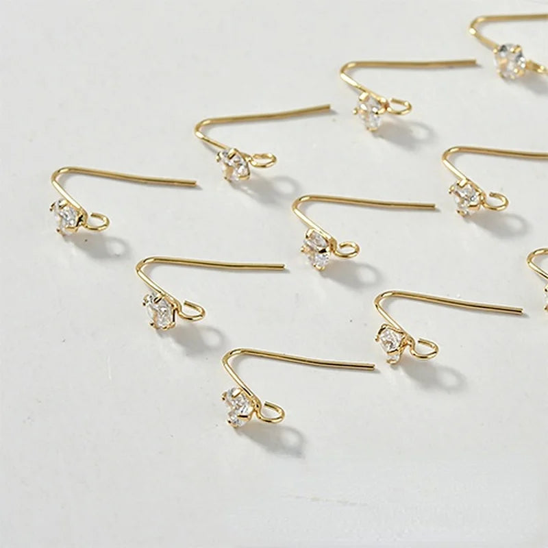 Copper Plated Zircon Ear Hook Earring DIY Accessories