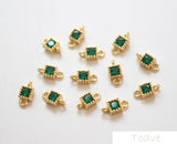 Copper Plating 18K True Square Zirconium Double Hanging Drill DIY Ear Decoration