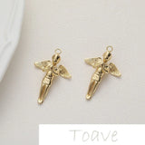 Copper Plated Angel Pendant Beaded Necklace Accessory