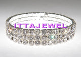 Copper Plated Silver Rhinestone Bracelet 12pcs/lot