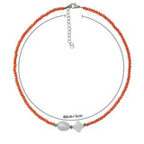 Red Crystal Beads Necklace Shell Stone Pearl Charms Choker