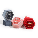 Colorful Spot Hexagon Flannelette Ring/Necklace Jewelry Box Wedding