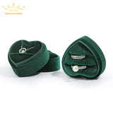 Corduroy Ring Pendant Box Heart Shaped Jewelry Storage Box