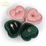 Corduroy Ring Pendant Box Heart Shaped Jewelry Storage Box