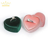 Corduroy Ring Pendant Box Heart Shaped Jewelry Storage Box