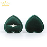 Corduroy Ring Pendant Box Heart Shaped Jewelry Storage Box