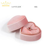 Corduroy Ring Pendant Box Heart Shaped Jewelry Storage Box