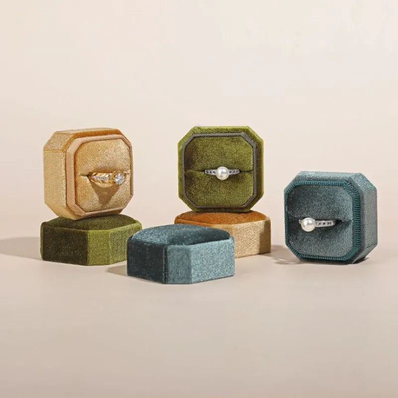 Small Corduroy Ring Box - Wedding & Engagement Jewelry Box