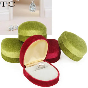 Corduroy Shell Jewelry Display Box Ring Earrings Collection Box