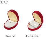 Corduroy Shell Jewelry Display Box Ring Earrings Collection Box