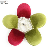 Corduroy Shell Jewelry Display Box Ring Earrings Collection Box